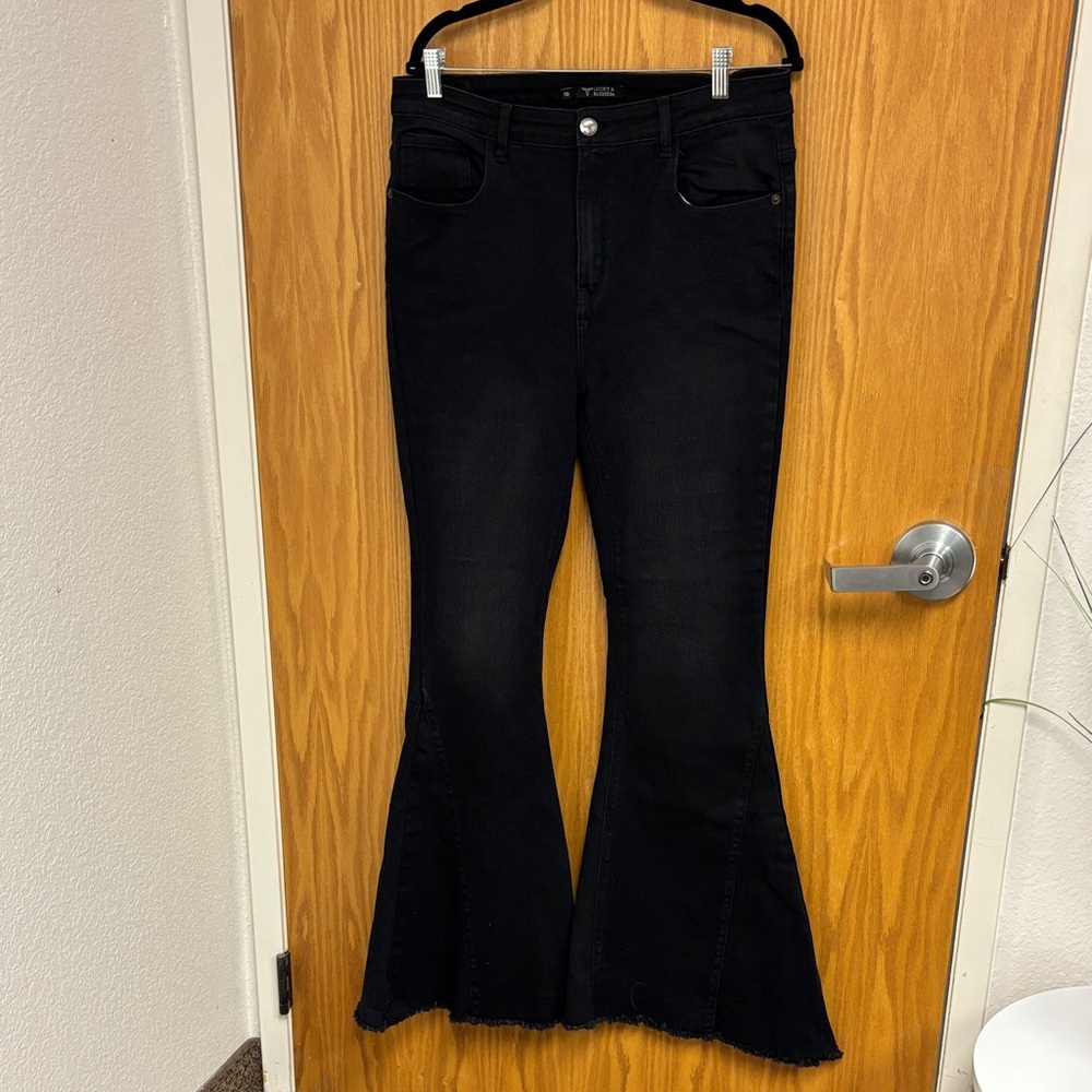 Luck & Blessed Black High-Waist Flared Jeans